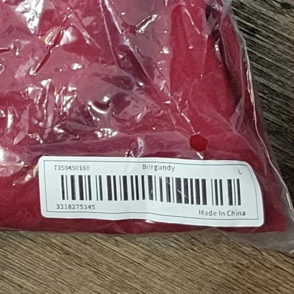 Red, 3/4 Length Button Sleeves, No Brand,  NWOT in bag - Picture 6 of 6